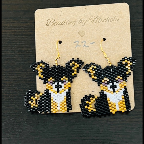 Yorkie Yorkshire Terrier Long Hair Chihuahua earrings beaded dog gift groomer - Picture 2 of 4